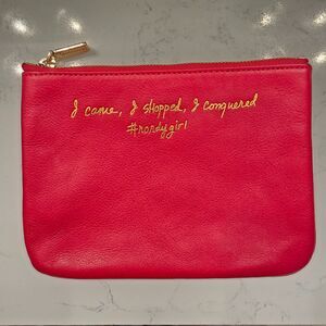 Nordstrom Rebecca Minkoff Red Leather Clutch. Cosmetics Bag Travel Accessories